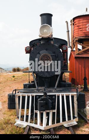 South Park City, Colorado - 16 septembre 2020 : vue sur le train de locomotives, dans la ville fantôme Banque D'Images