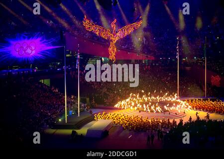 PAS DE FILM, PAS DE VIDÉO, PAS de télévision, PAS DE DOCUMENTAIRE - la cérémonie de clôture des Jeux Olympiques d'été au stade olympique de Londres, Royaume-Uni, le dimanche 12 août 2012. Photo de Brian Peterson/Minneapolis Star Tribune/MCT/ABACAPRESS.COM Banque D'Images