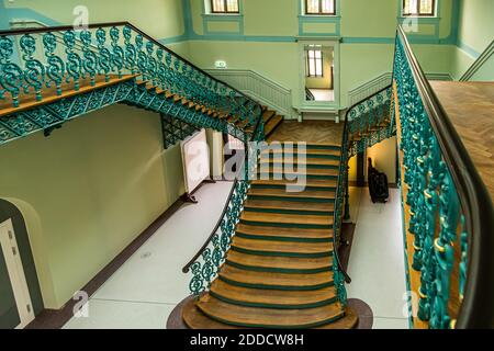 Escalier dans Luitpoldbad Bad Kissingen, Allemagne Banque D'Images