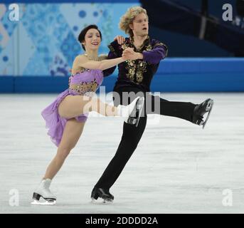 PAS DE FILM, PAS DE VIDÉO, PAS de TV, PAS DE DOCUMENTAIRE - les USA Meryl Davis et Charlie White exécutent leur danse libre pendant la compétition de danse sur glace pendant les Jeux Olympiques d'hiver au Iceberg Skating Palace à Sotchi, Russie, le 17 février 2014. Davis et White ont remporté la médaille d'or. Photo de Chuck Myers/MCT/ABACAPRESS.COM Banque D'Images