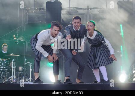 Le musicien belge Loic Nottet se produit en direct au festival de musique les Francofolies à la Rochelle, à l'ouest de la France, le 11 juillet 2018. Photo par Arnault Serriere/ABACAPRESS.COM Banque D'Images