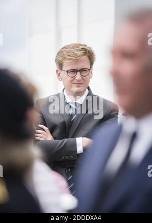 François Xavier Lauch lors de l'inauguration de la nouvelle zone touristique à l'observatoire du pic du midi dans la montagne des Pyrénées à la Mongie à Bagnères-de-Bigorre, le 26 juillet 2018. Photo par ELIOT BLONDT/ABACAPRESS.COM Banque D'Images