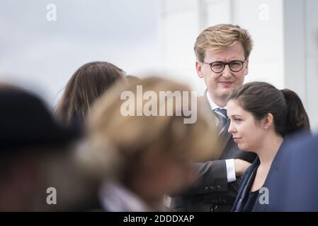 François Xavier Lauch lors de l'inauguration de la nouvelle zone touristique à l'observatoire du pic du midi dans la montagne des Pyrénées à la Mongie à Bagnères-de-Bigorre, le 26 juillet 2018. Photo par ELIOT BLONDT/ABACAPRESS.COM Banque D'Images