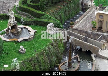 Tivoli, Italie, Italie; Villa d’Este; la fontaine de Rometta (Fontana di Rometta); Banque D'Images