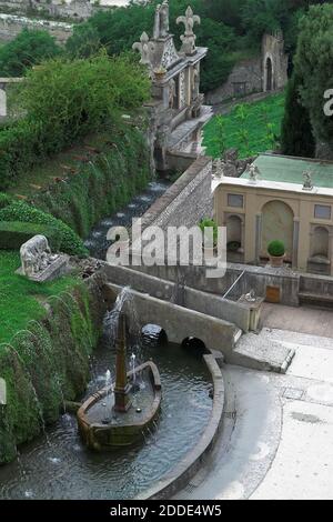 Tivoli, Italie, Italie; Villa d’Este; la fontaine de Rometta (Fontana di Rometta); Banque D'Images