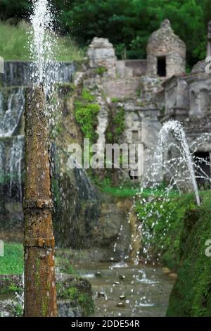 Tivoli, Italie, Italie; Villa d’Este; la fontaine de Rometta (Fontana di Rometta); Banque D'Images