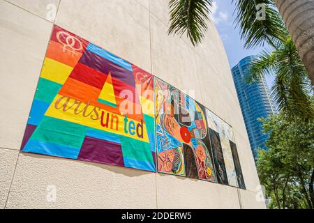 Floride ft. Musée d'art de fort Lauderdale, bannière extérieure, Banque D'Images