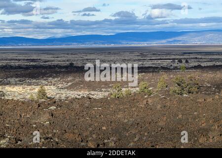 Champs de lave au monument national de Lava Beds près de Tulelake, Californie, États-Unis Banque D'Images