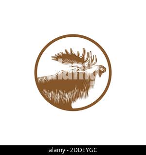 Design de tête d'orignal réaliste illustration vecteur eps format , adapté à vos besoins de conception, logo, illustration, animation, etc Illustration de Vecteur