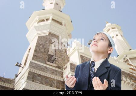 Peuple en fonction du Saint devoir islamique à Makka, en Arabie Saoudite Banque D'Images