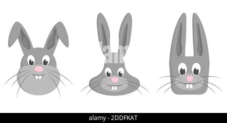 Ensemble de bandes dessinées. Différentes formes de visages d'animaux. Illustration de Vecteur