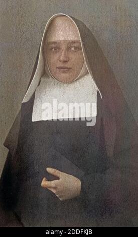 Eine Nonne beim Eisenwaren, Deutschland 1910er Jahre. Une religieuse chez le photographe, l'Allemagne des années 1910. Banque D'Images