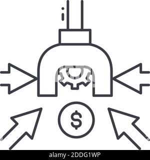 Icône Finance Incentives, illustration linéaire isolée, vecteur de ligne mince, panneau de conception Web, symbole de concept de contour avec trait modifiable sur blanc Illustration de Vecteur