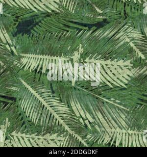 Le palmier tropical vert laisse un motif sans couture Banque D'Images