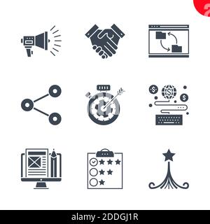 Jeu d'icônes SEO et d'opimisation Web Illustration de Vecteur