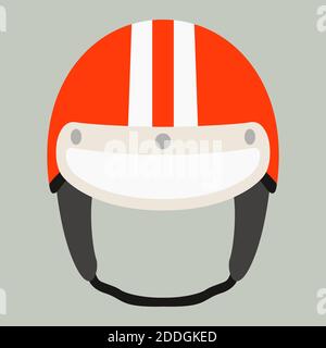 illustration vectorielle de casque de moto, style plat, face avant Banque D'Images
