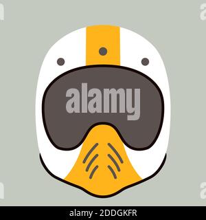 casque de moto, illustration vectorielle, style plat, vue avant Banque D'Images