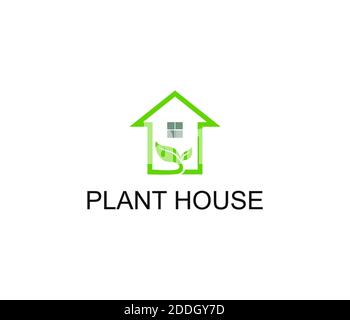symbole du logo plant house Banque D'Images