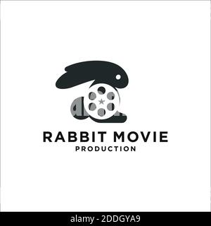 logo créatif symbole de film lapin Banque D'Images