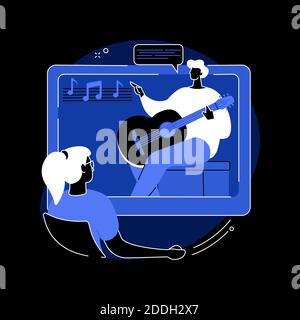 Leçons de musique en ligne résumé concept illustration vectorielle. Illustration de Vecteur