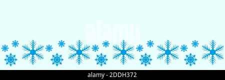 Motif de Noël de flocons de neige bleus sur fond bleu ciel. Modèle pour la conception Illustration de Vecteur