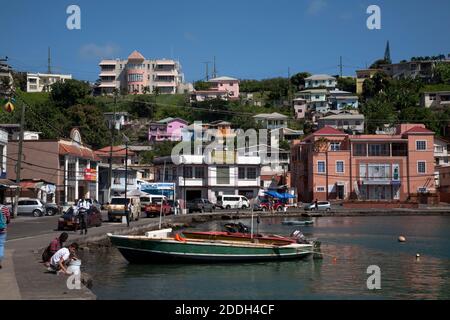 bateaux à l'ancre le carenage st george grenade îles venteuses antilles Banque D'Images