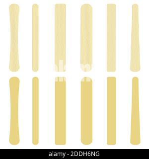 Jeu de différents bâtonnets de crème glacée isolés sur fond blanc Illustration de Vecteur