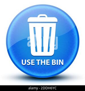 Utiliser le réceptacle (icône réceptacle) illustration abstraite du bouton rond bleu brillant de l'œil Banque D'Images