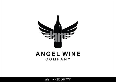 Modèle de logo Angel Wine. Banque D'Images