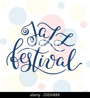 Lettrage à la main du festival de jazz. Modèle pour carte, affiche, impression. Illustration de Vecteur