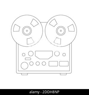 la doublure de l'illustration vectorielle de l'enregistreur de bobine dessine une vue de face Banque D'Images