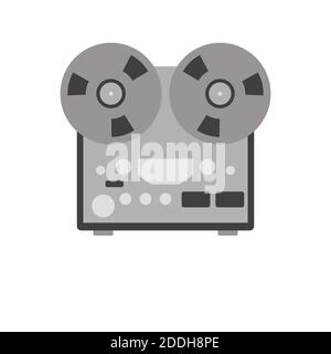 illustration vectorielle de l'enregistreur de bobine, vue avant plate Banque D'Images