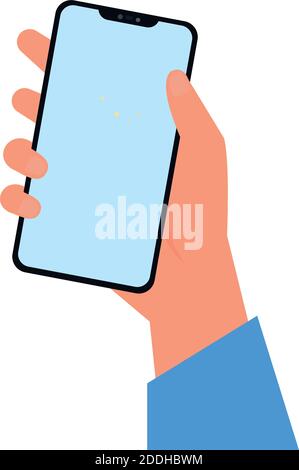 Main isolée avec livraison rapide par téléphone icône - Vector Illustration de Vecteur