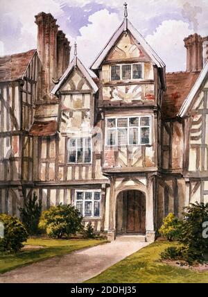 Moseley Old Hall, Wolverhampton, Allen Edward Everitt, Aquarelle, vues topographiques, Angleterre, Midlands Banque D'Images