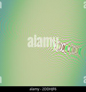 Lignes radiales abstraites motif effet moiré arrière-plan de conception en vert. Banque D'Images