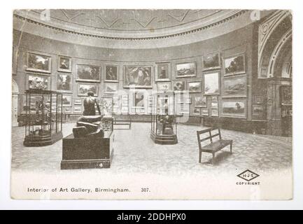 Carte postale, Galerie ronde Musée et galerie d'art de Birmingham vues topographiques, Galerie, vues topographiques, histoire de Birmingham Banque D'Images