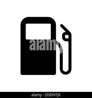 Symbole essence de la pompe à carburant. Station-service icône noire vecteur isolé sur fond blanc. Illustration de Vecteur