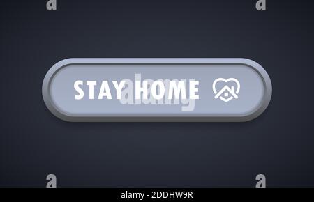 Icône du bouton rester à la maison. Bouton de disposition d'icône Web colorée. Blogging. Concept de médias sociaux. Coronavirus. Pandémie. Illustration vectorielle. SPE 10. Illustration de Vecteur