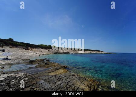 Plage sur l'île de Proizd, Mer Adriatique Banque D'Images