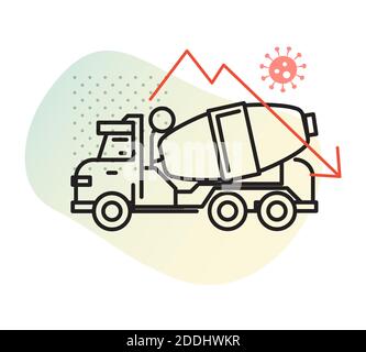 Impact du coronavirus sur l'industrie du ciment - Illustration comme EPS 10 Fichier Illustration de Vecteur