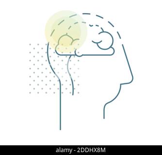 Alzheimer - cerveau humain - icône comme fichier EPS 10 Illustration de Vecteur