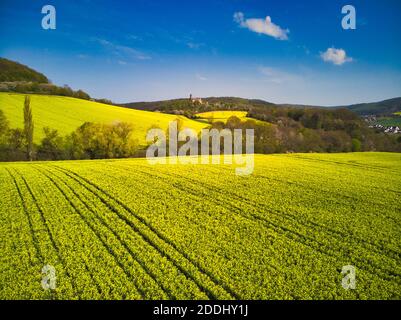 Bernatal mit Rapsblüte im Frühling. Banque D'Images