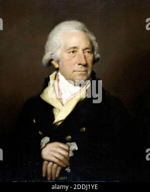 Portrait de Matthew Boulton (1728-1809), 1801-03 Lemuel Francis Abbott Matthew Boulton était l'un des principaux entrepreneurs et visionnaires du XVIIIe siècle. En partenariat avec James Watt, en 1775, il lance le développement et l'application industrielle de la machine à vapeur. En 1761, il a commencé à construire sa Manufactory Soho, où il a été le pionnier des techniques révolutionnaires de production. Il a également établi la première monnaie à la vapeur dans le monde., peinture à l'huile, Science et Industrie, Histoire sociale, Industrie, Révolution industrielle, Société lunaire, Portrait, Homme Banque D'Images