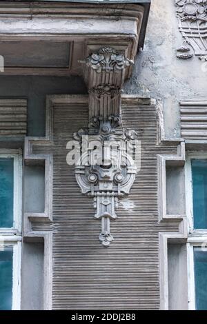 Détails Nouveau dans Elizabetes iela 10a, Riga, Art Nouveau architecture, Lettonie Banque D'Images