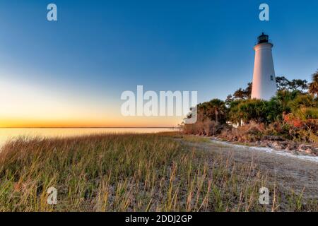 Phare de St. Marks, réserve naturelle de St. Marks, Floride, États-Unis. 11/24/2020 Banque D'Images