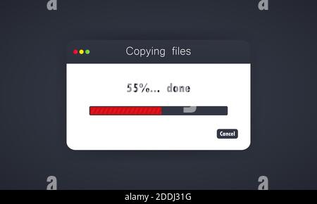 Copie de fichiers ou processus de transfert de fichiers. Transmission de données. Pour la bannière Web, élément de site Web. Vecteur sur arrière-plan isolé. SPE 10 Illustration de Vecteur