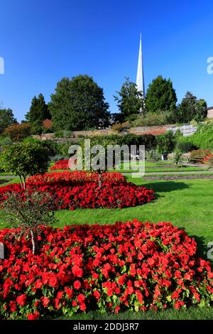 Vue d'été sur les Rose Gardens, ville de Hemel Hempstead, comté de Hertfordshire, Angleterre Banque D'Images