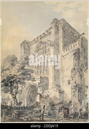 Face ouest de l'abbaye de St Albans, 1775-1851 J M W Turner, Aquarelle, Angleterre, vues topographiques, Architecture, Eglise Banque D'Images