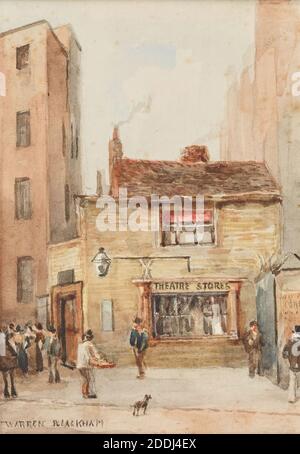 Vue topographique de Birmingham, Watercolor The Old Theatre Stores, New Street, Birmingham par George Warren Blackham, Histoire sociale, vues topographiques, Angleterre, Midlands Banque D'Images