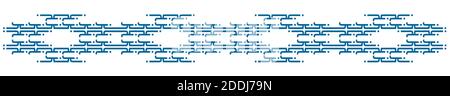 Alphabet abstrait lettrage j ornement pied de page de couleur bleue Banque D'Images